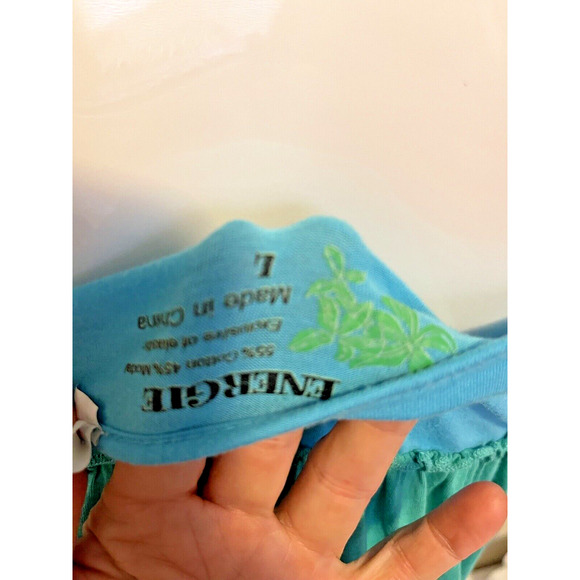 Energie Color block Tiered V-Neck Fit & Flare Waist Jersey Dress Size L - Picture 6 of 6